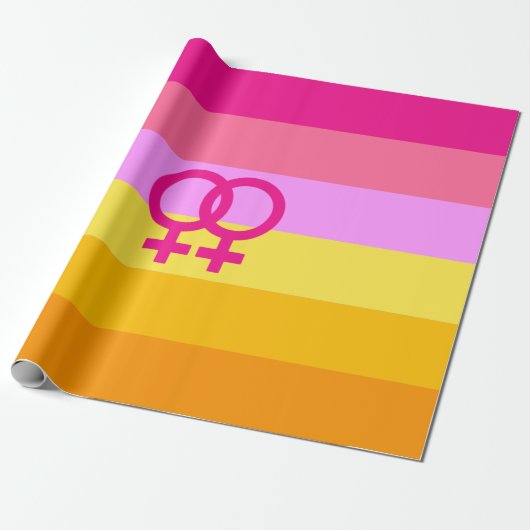 Lesbische Dawn Pride WLW Cadeaupapier (Uitgerold)