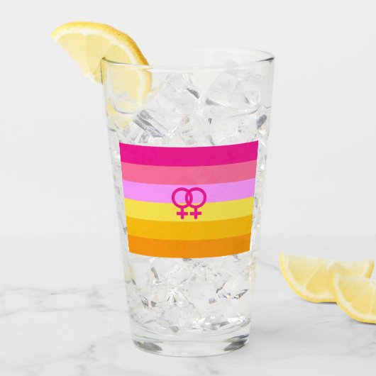 Lesbische Dawn Pride WLW Glas (Voorkant ijs)