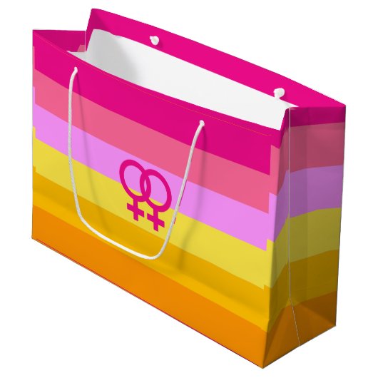 Lesbische Dawn Pride WLW Groot Cadeauzakje (Voorkant Gekanteld)