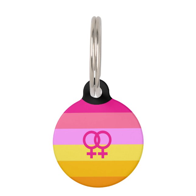 Lesbische Dawn Pride WLW Huisdierpenning (Voorkant)