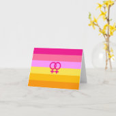 Lesbische Dawn Pride WLW Kaart (Gele Bloem)