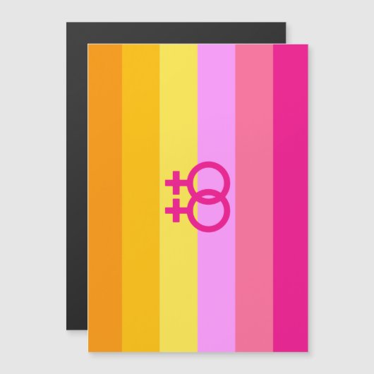 Lesbische Dawn Pride WLW Magnetische Uitnodiging (Voorkant / Achterkant)