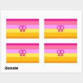Lesbische Dawn Pride WLW Rechthoekige Sticker (Vel)