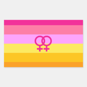 Lesbische Dawn Pride WLW Rechthoekige Sticker