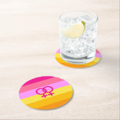Lesbische Dawn Pride WLW Ronde Kartonnen Onderzetter (Insitu)