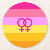 Lesbische Dawn Pride WLW Ronde Kartonnen Onderzetter (Voorkant)