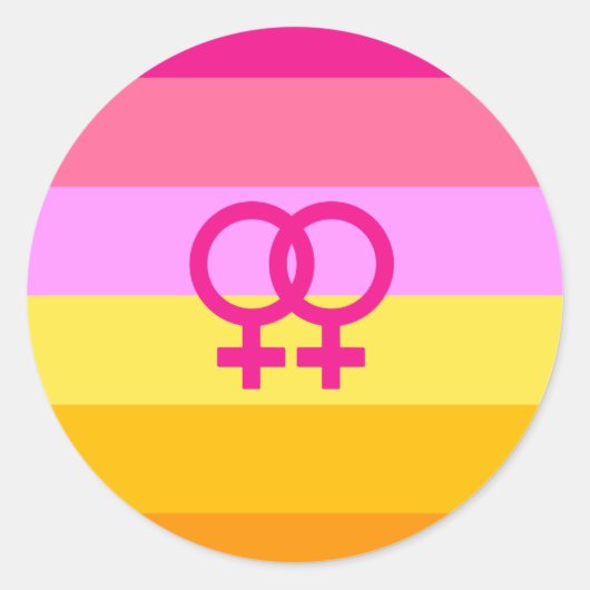Lesbische Dawn Pride WLW Ronde Sticker (Voorkant)
