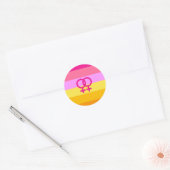 Lesbische Dawn Pride WLW Ronde Sticker (Envelop)