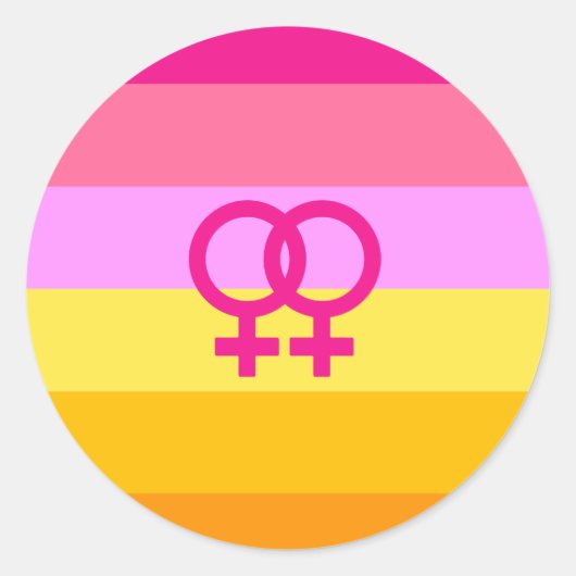 Lesbische Dawn Pride WLW Ronde Sticker (Voorkant)