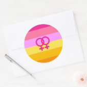 Lesbische Dawn Pride WLW Ronde Sticker (Envelop)