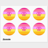 Lesbische Dawn Pride WLW Ronde Sticker (Vel)