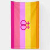 Lesbische Dawn Pride WLW Spandoek (Verticaal)