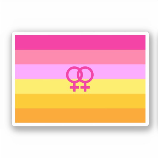Lesbische Dawn Pride WLW Sticker (Voorkant)