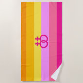 Lesbische Dawn Pride WLW Strandlaken (Voorkant)