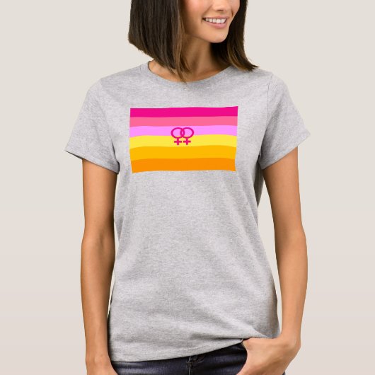 Lesbische Dawn Pride WLW T-shirt (Voorkant)