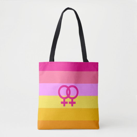 Lesbische Dawn Pride WLW Tote Bag (Voorkant)