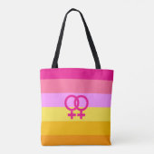 Lesbische Dawn Pride WLW Tote Bag (Achterkant)