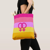 Lesbische Dawn Pride WLW Tote Bag (Dichtbij)