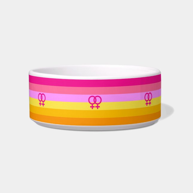 Lesbische Dawn Pride WLW Voerbakje (Voorkant)