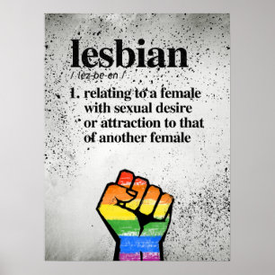 Lesbische definitie - gedefinieerde LGBTQ-termen - Poster
