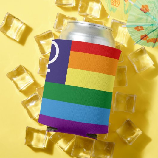 Lesbische Dubbele Venus Regenboog Pride Blikjeskoeler (Insitu Zomer)