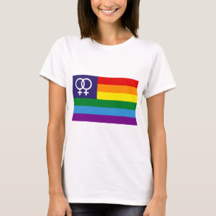 Lesbische Dubbele Venus Regenboog Pride T-shirt