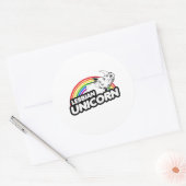 Lesbische Eenhoorn Rainbow Ronde Sticker (Envelop)