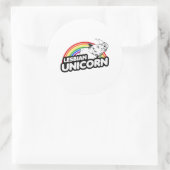 Lesbische Eenhoorn Rainbow Ronde Sticker (Tas)
