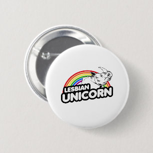 Lesbische Eenhoorn Regenboog Ronde Button 5,7 Cm