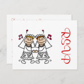 Lesbische eerste dans uitnodiging briefkaart (Voorkant / Achterkant)