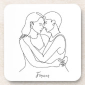Lesbische Essentie van Liefde Line Art Bier Onderzetter (Voorkant)