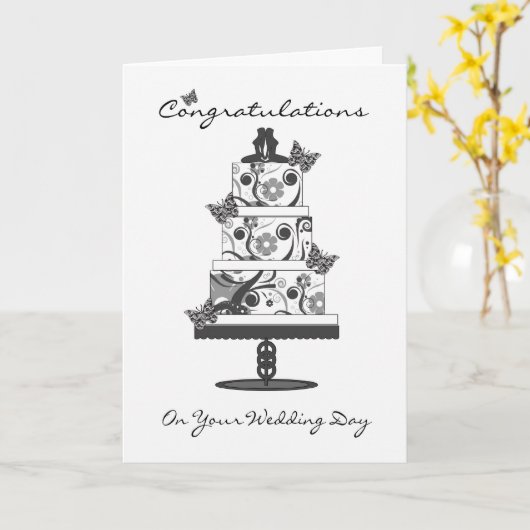 Lesbische felicitaties Wenskaart met bruiloft Kaart (Gele Bloem)