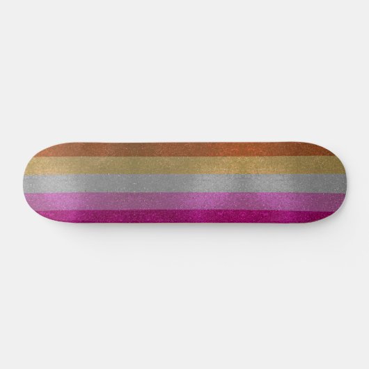 Lesbische Gay Pride Flag Glitter Sparkles Persoonlijk Skateboard (Horizontaal)