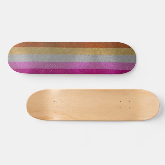 Lesbische Gay Pride Flag Glitter Sparkles Persoonlijk Skateboard (Horizontaal)
