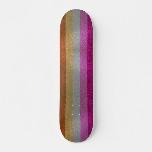 Lesbische Gay Pride Flag Glitter Sparkles Persoonlijk Skateboard (Voorkant)