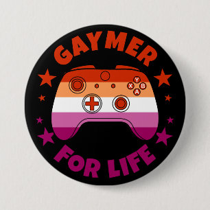 Lesbische Gaymer voor het Leven Schattigee Gamer C Ronde Button 7,6 Cm