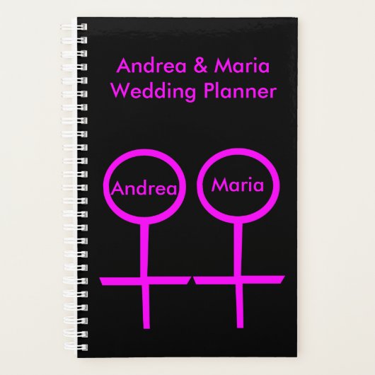 Lesbische geliefden Gepersonaliseerde Wedding Plan Planner (Voorkant)