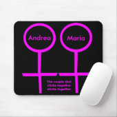 Lesbische geliefden Mousepad Muismat (Met muis)