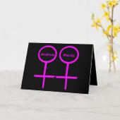 Lesbische Geliefden Persoonlijke Wenskaart Kaart (Gele Bloem)