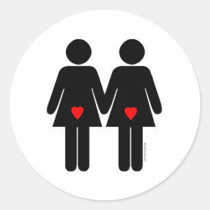 Lesbische geliefden ronde sticker