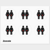 Lesbische geliefden ronde sticker (Vel)