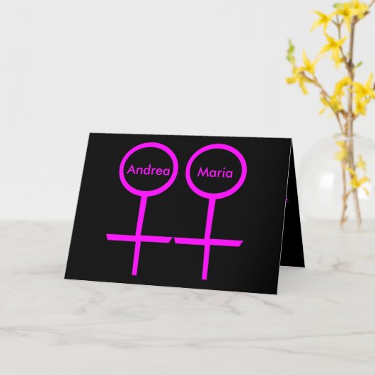 Lesbische Geliefden - Wenskaart op Maat Kaart (Gele Bloem)