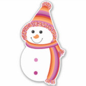 Lesbische Gemeenschap Pride Snowman Sneeuwman Vlag Sticker (Voorkant)