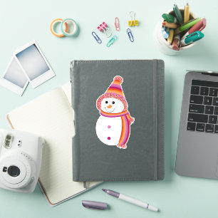 Lesbische Gemeenschap Pride Snowman Sneeuwman Vlag Sticker