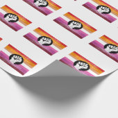 Lesbische geschilderde protestvlag cadeaupapier (Hoek)