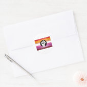 Lesbische geschilderde protestvlag ronde sticker (Envelop)