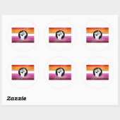 Lesbische geschilderde protestvlag ronde sticker (Vel)