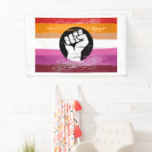 Lesbische geschilderde protestvlag spandoek (Insitu)