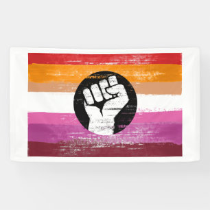Lesbische geschilderde protestvlag spandoek