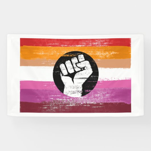 Lesbische geschilderde protestvlag spandoek (Horizontaal)